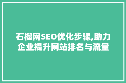 石榴网SEO优化步骤,助力企业提升网站排名与流量 搜狗SEO