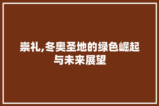 崇礼,冬奥圣地的绿色崛起与未来展望 神马SEO