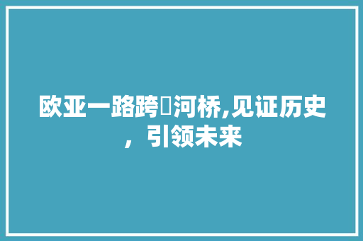 欧亚一路跨浐河桥,见证历史，引领未来 神马SEO