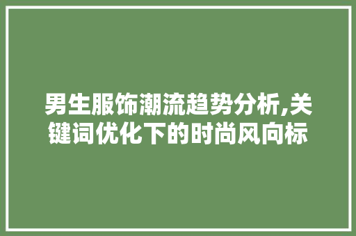 男生服饰潮流趋势分析,关键词优化下的时尚风向标 GoogleSEO