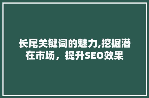 长尾关键词的魅力,挖掘潜在市场，提升SEO效果