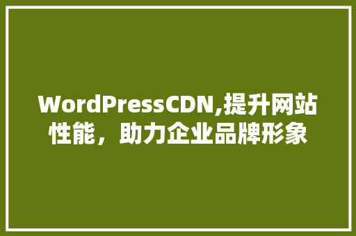 WordPressCDN,提升网站性能，助力企业品牌形象