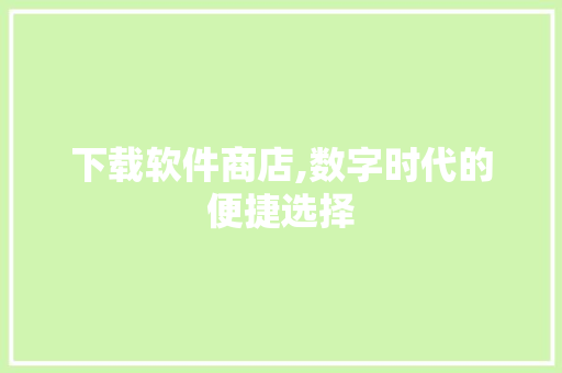 下载软件商店,数字时代的便捷选择 GoogleSEO