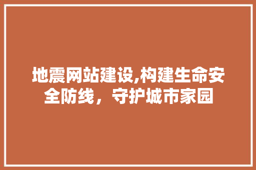 地震网站建设,构建生命安全防线，守护城市家园 GoogleSEO