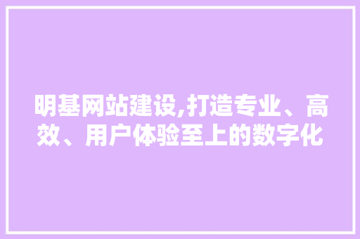 明基网站建设,打造专业、高效、用户体验至上的数字化平台 百度SEO