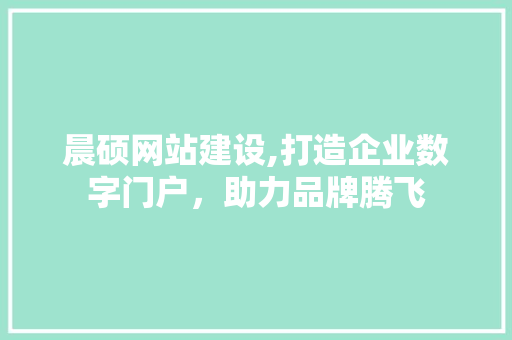 晨硕网站建设,打造企业数字门户，助力品牌腾飞