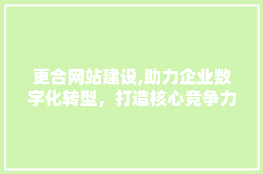 更合网站建设,助力企业数字化转型，打造核心竞争力 百度SEO