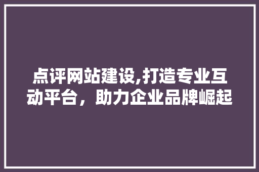 点评网站建设,打造专业互动平台，助力企业品牌崛起