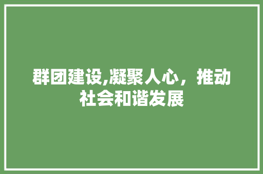 群团建设,凝聚人心，推动社会和谐发展