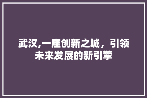 武汉,一座创新之城，引领未来发展的新引擎 搜狗SEO