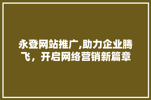 永登网站推广,助力企业腾飞，开启网络营销新篇章 神马SEO