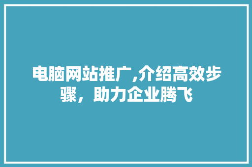 电脑网站推广,介绍高效步骤，助力企业腾飞 必应SEO
