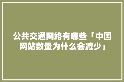 公共交通网络有哪些「中国网站数量为什么会减少」 公共交通网络有哪些「中国网站数量为什么会减少」 搜狗SEO