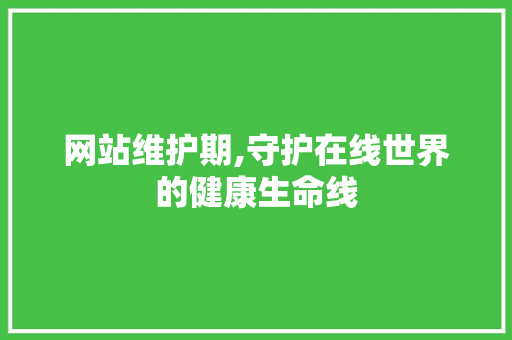 网站维护期,守护在线世界的健康生命线 搜狗SEO