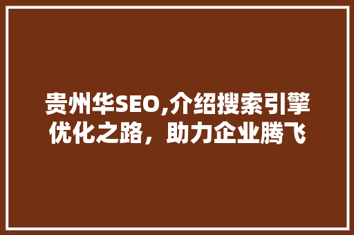 贵州华SEO,介绍搜索引擎优化之路，助力企业腾飞 GoogleSEO