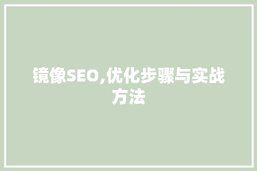 镜像SEO,优化步骤与实战方法 必应SEO