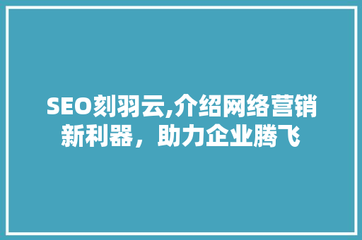 SEO刻羽云,介绍网络营销新利器，助力企业腾飞