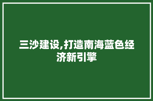 三沙建设,打造南海蓝色经济新引擎 必应SEO 三沙建设,打造南海蓝色经济新引擎 必应SEO
