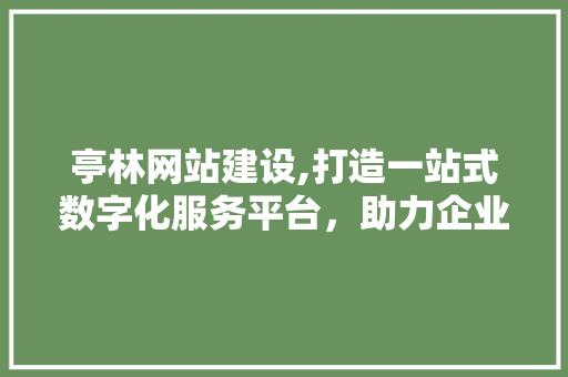 亭林网站建设,打造一站式数字化服务平台，助力企业腾飞 搜狗SEO