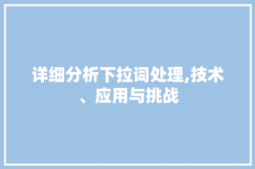 详细分析下拉词处理,技术、应用与挑战 GoogleSEO