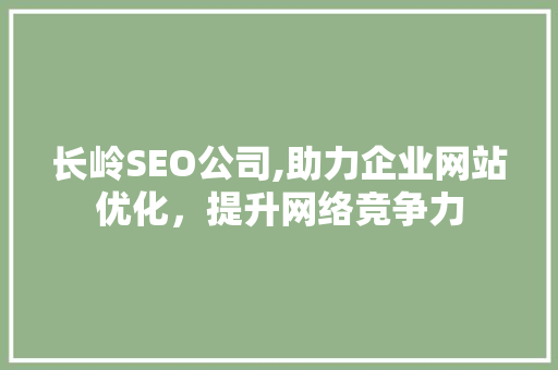 长岭SEO公司,助力企业网站优化，提升网络竞争力 搜狗SEO