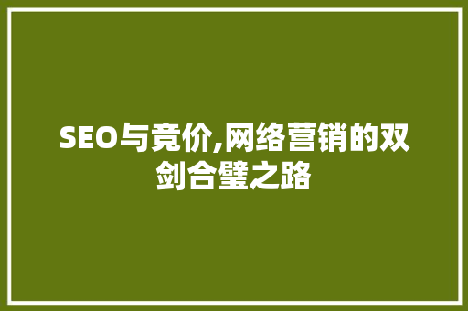 SEO与竞价,网络营销的双剑合璧之路 搜狗SEO