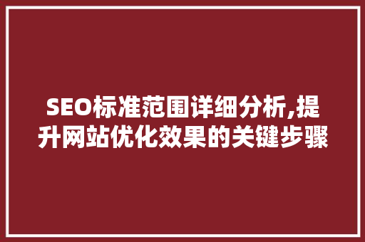 SEO标准范围详细分析,提升网站优化效果的关键步骤 必应SEO