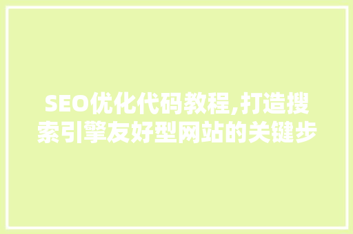 SEO优化代码教程,打造搜索引擎友好型网站的关键步骤 百度SEO
