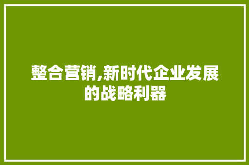 整合营销,新时代企业发展的战略利器 搜狗SEO