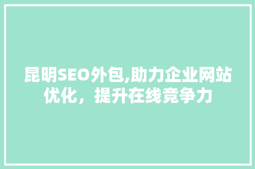 昆明SEO外包,助力企业网站优化，提升在线竞争力 必应SEO