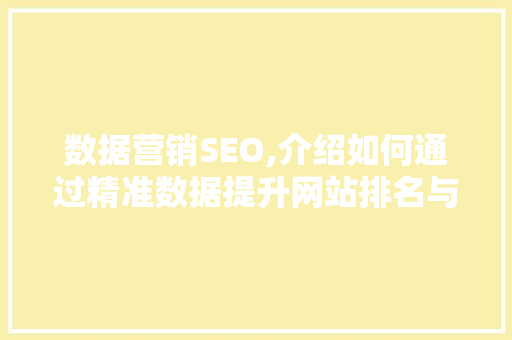 数据营销SEO,介绍如何通过精准数据提升网站排名与转化率