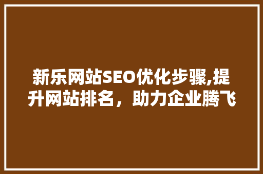 新乐网站SEO优化步骤,提升网站排名，助力企业腾飞