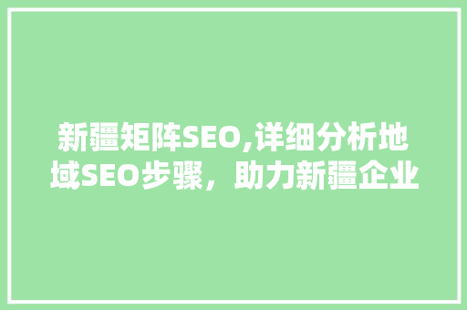 新疆矩阵SEO,详细分析地域SEO步骤，助力新疆企业腾飞