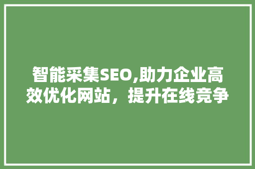 智能采集SEO,助力企业高效优化网站，提升在线竞争力