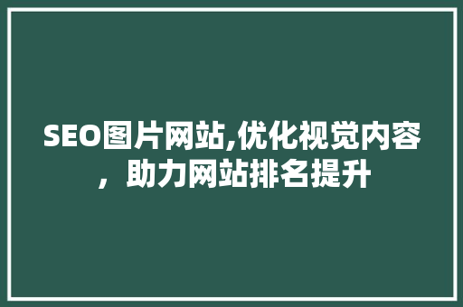 SEO图片网站,优化视觉内容，助力网站排名提升 神马SEO