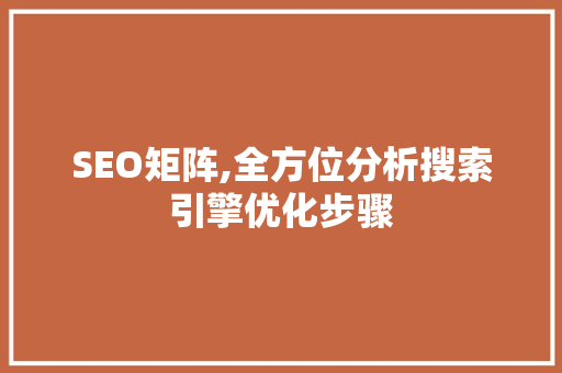 SEO矩阵,全方位分析搜索引擎优化步骤