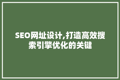 SEO网址设计,打造高效搜索引擎优化的关键 必应SEO