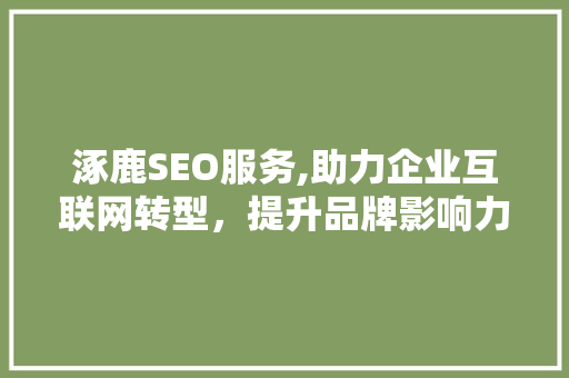 涿鹿SEO服务,助力企业互联网转型，提升品牌影响力 搜狗SEO