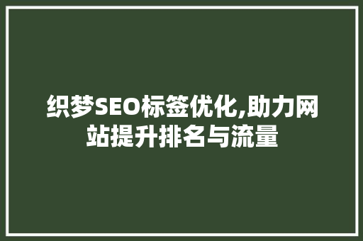 织梦SEO标签优化,助力网站提升排名与流量 搜狗SEO