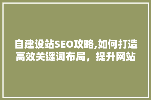 自建设站SEO攻略,如何打造高效关键词布局，提升网站排名 必应SEO