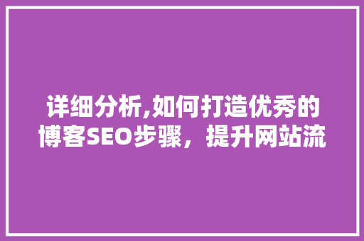详细分析,如何打造优秀的博客SEO步骤，提升网站流量与排名