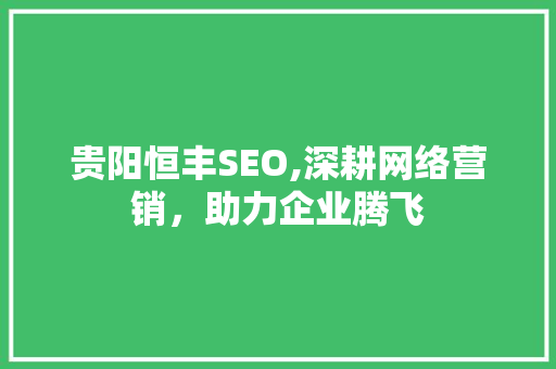 贵阳恒丰SEO,深耕网络营销，助力企业腾飞