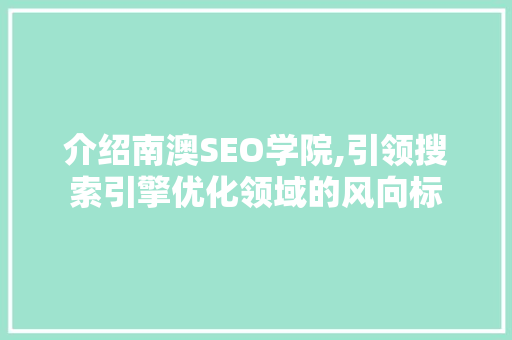 介绍南澳SEO学院,引领搜索引擎优化领域的风向标