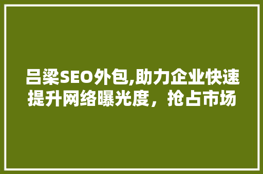 吕梁SEO外包,助力企业快速提升网络曝光度，抢占市场先机