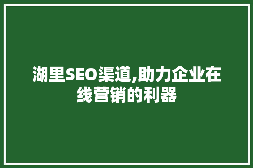 湖里SEO渠道,助力企业在线营销的利器