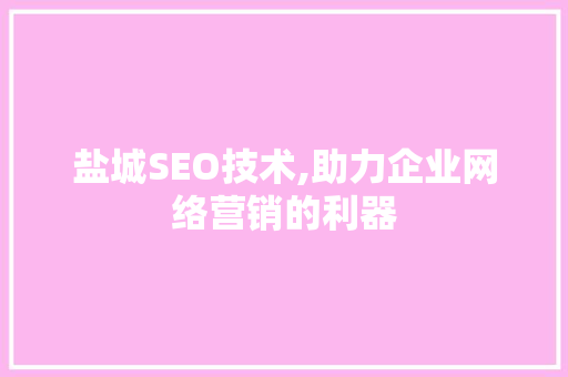 盐城SEO技术,助力企业网络营销的利器