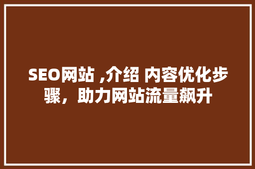 SEO网站 ,介绍 内容优化步骤，助力网站流量飙升