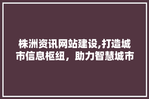 株洲资讯网站建设,打造城市信息枢纽，助力智慧城市进程