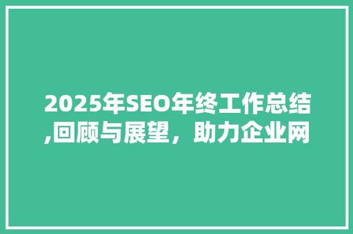 2025年SEO年终工作总结,回顾与展望，助力企业网站优化之路