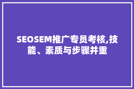 SEOSEM推广专员考核,技能、素质与步骤并重 必应SEO